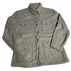 Ralph Lauren Polo Wool Snap Button Utility Shirt Jacket Men’s Large Gray Shacket